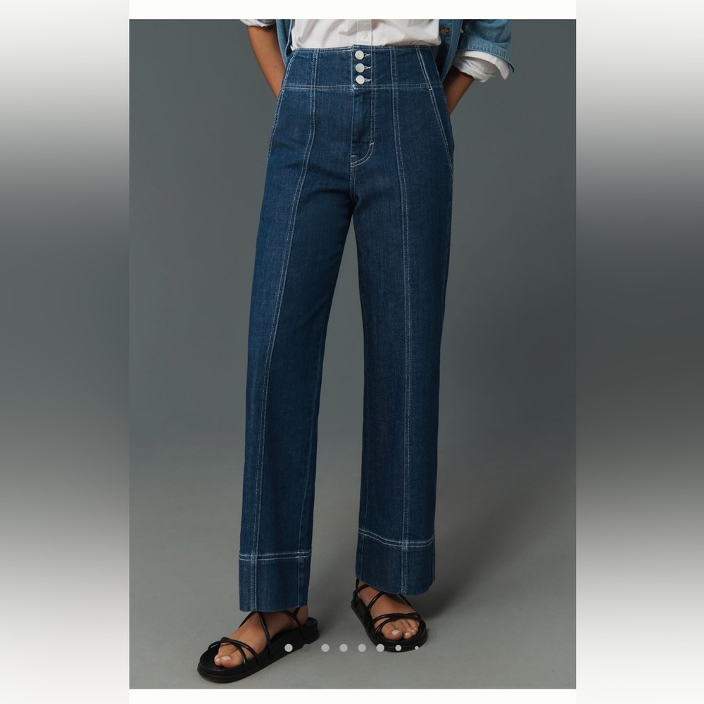Pilcro Seamed High-Rise Flare Jeans